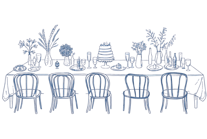 Illustration de table de mariage